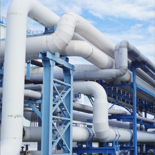 Industrial pipe fabrication and welding at refinery site